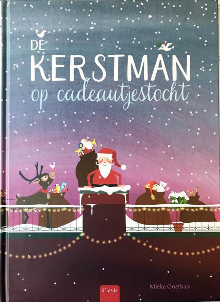 Cover van "De Kerstman op cadeautjestocht" - auteur: Mieke Goethals